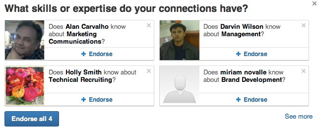 LinkedIn Skills Endorsements