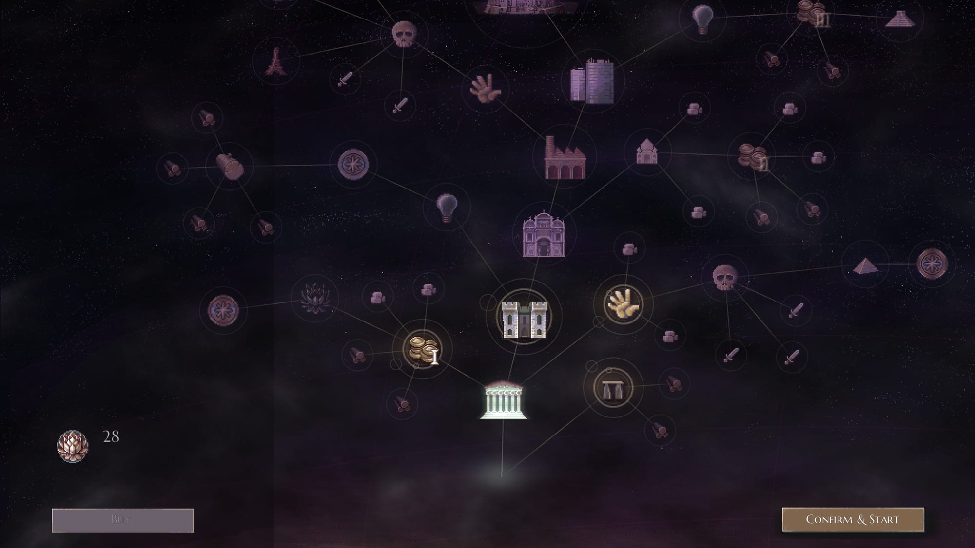 A screenshot of the era tech tree in Microcivilization.