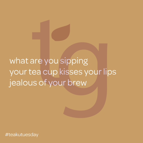 what are you sipping / your tea cup kisses your lips / jealous of your brew