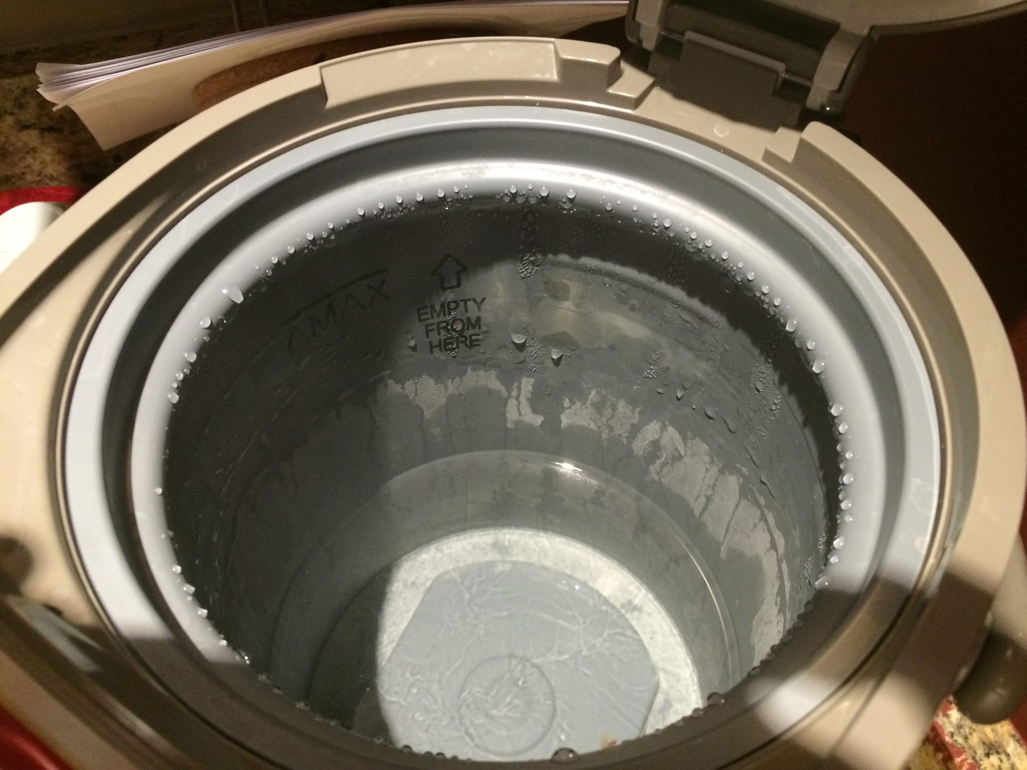A scummy Zojirushi, in need of cleaning
